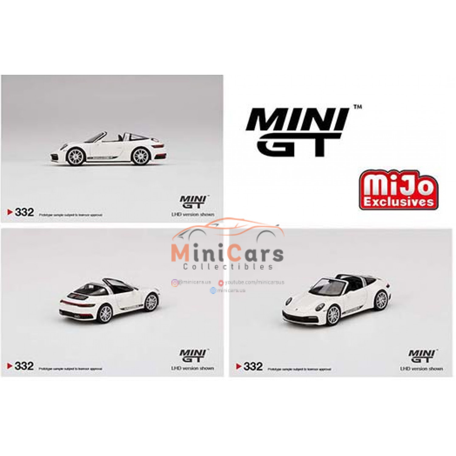 Porsche 911 Targa 4S White Mini GT - 1:64 Mijo Exclusive